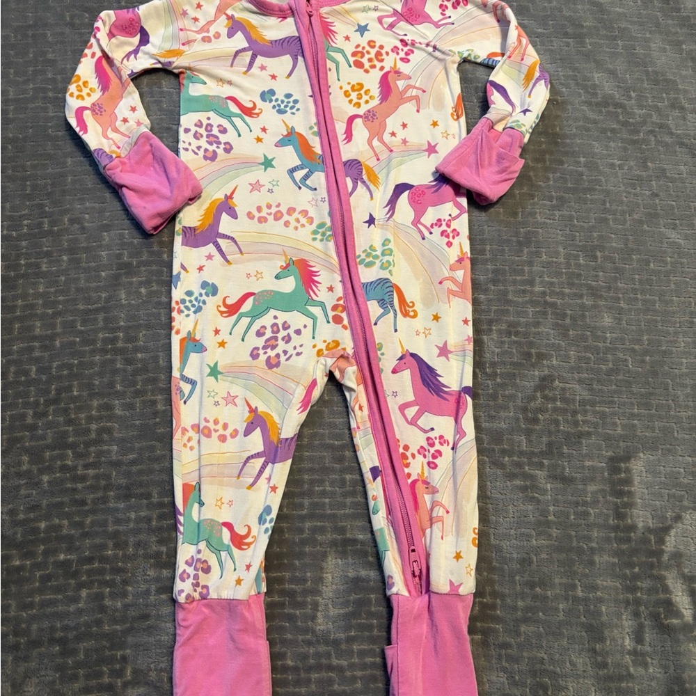 Little Sleepies Unicorn Magic Zippy - Pink, Purple, Teal